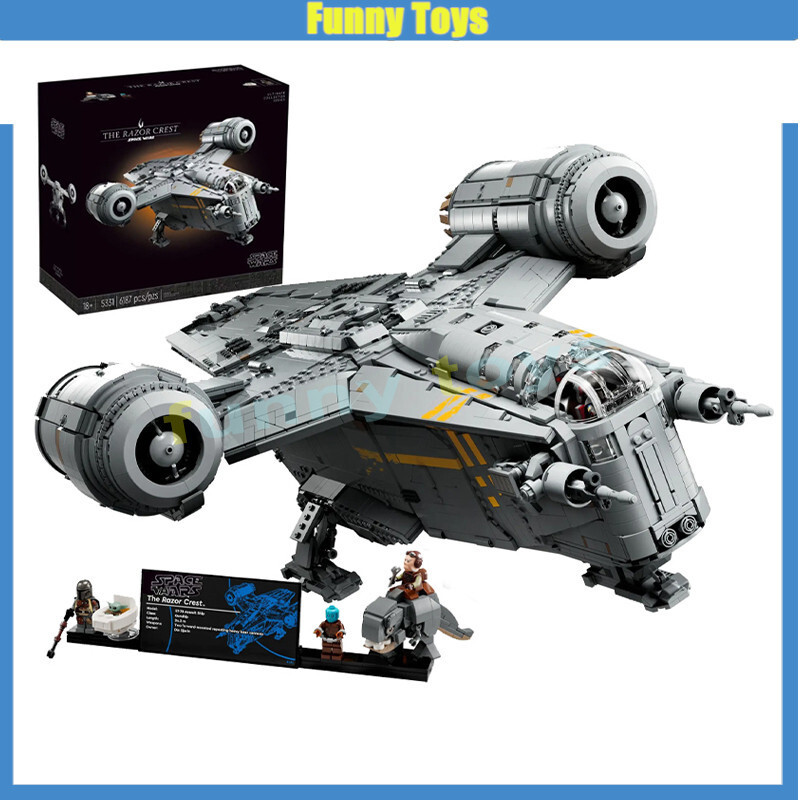 75331 The Razor Crest Building Blocks UCS ยานอวกาศ Mandalorian ของเล่นของขวัญสําหรับชาย