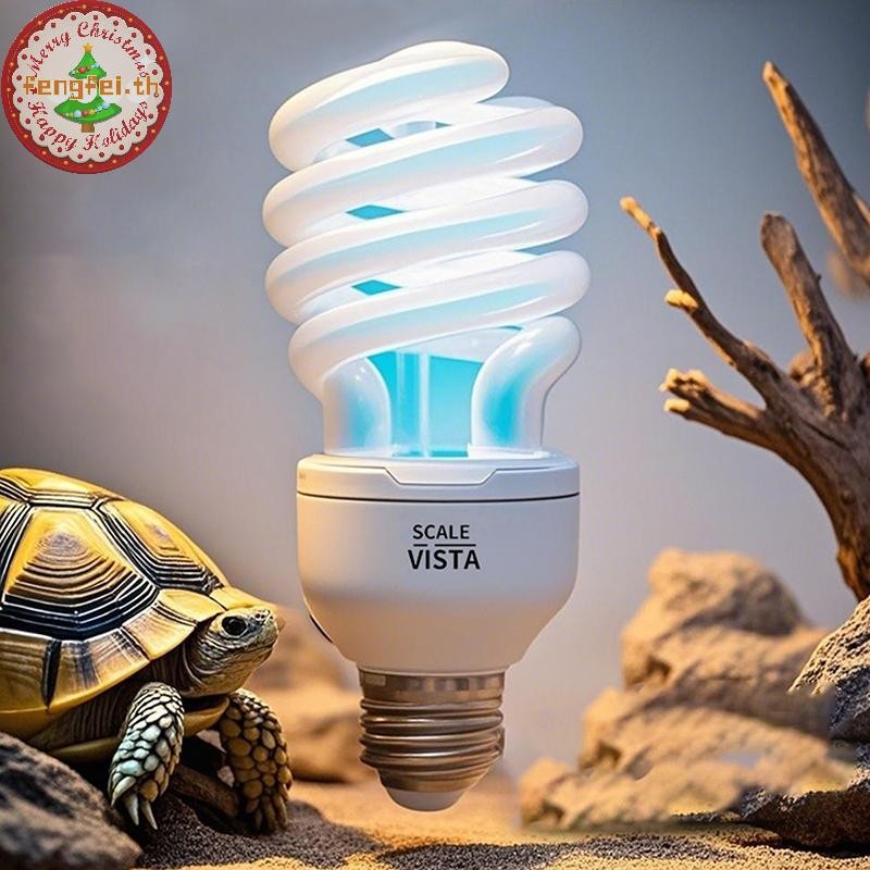 FENGFEI 1 ชิ้น 13/26W UV Rays ประหยัดพลังงาน Terrarium Basking Light 5.0 10.0 UVB สัตว์เลื้อยคลานโคมไฟความร้อน TH