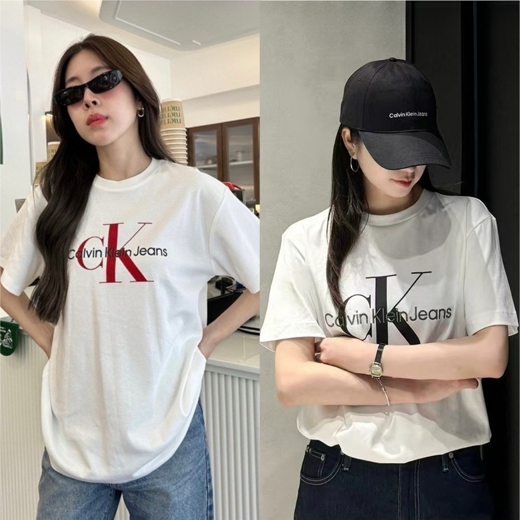 เสื้อยืด oversize เกาหลี ผู้หญิง โคตรนุ่ม "T-shirt " เสื้อยืดคอกลมแขนสั้น รุ่นใหม่ชนช้อปเลยค่า เทางานปัก ขาวปดงงานสกรีน