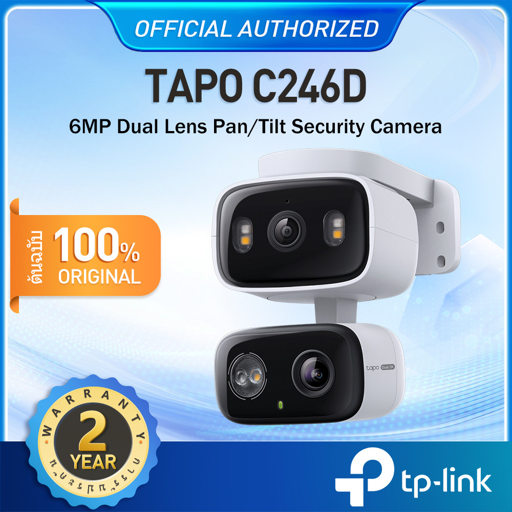 TP-Link Tapo C246D กล้อง 2 เลนส์ 6MP เลนส์มุมกว้าง125° เทเลโฟโต้ 6มม. Indoor/Outdoor Dual Lens Pan/T
