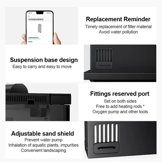Xiaomi Mijia Smart Desktop Fish Tank ตู้ปลาอัจฉริยะ 10L ตู้ปลาตั้งโต๊ะอัจฉริยะ กรองถังปลาอัตโนมัติ เชื่อมต่อและควบคุมผ่านแอพ MI HOMEได้