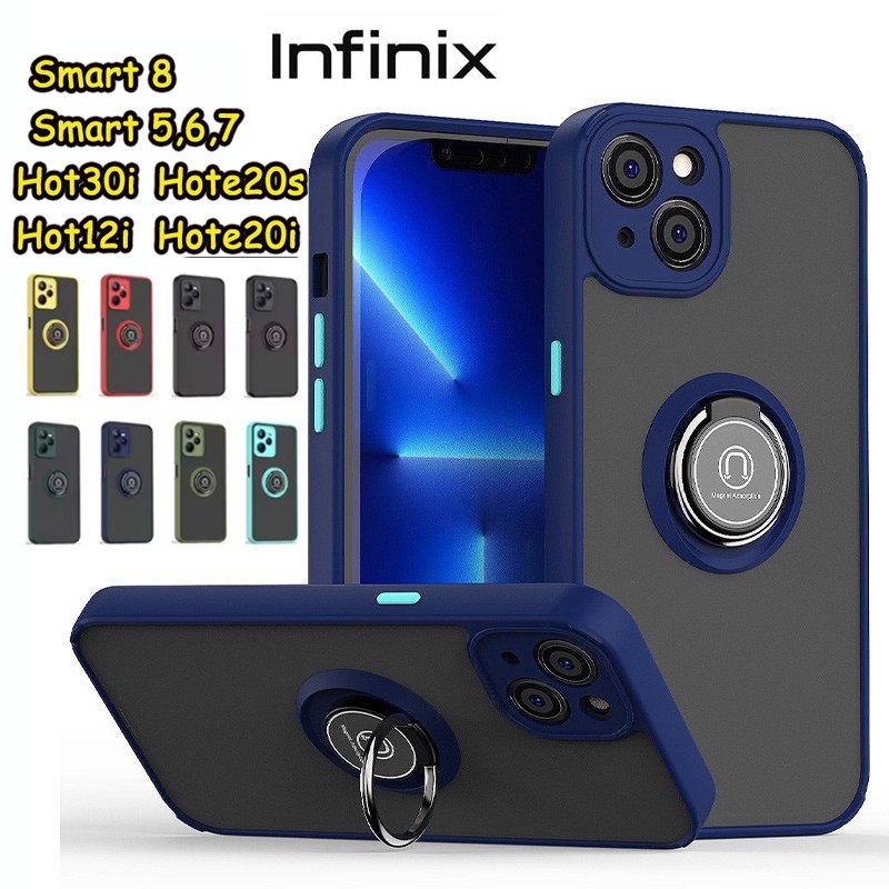 357.เคสกันกระแทก Smart 8 เคสขอบสีหลังด้าน สำหรับ Infinx Smart8 hd Smart7 Smart6 Smart5 Smart4 Hot 50