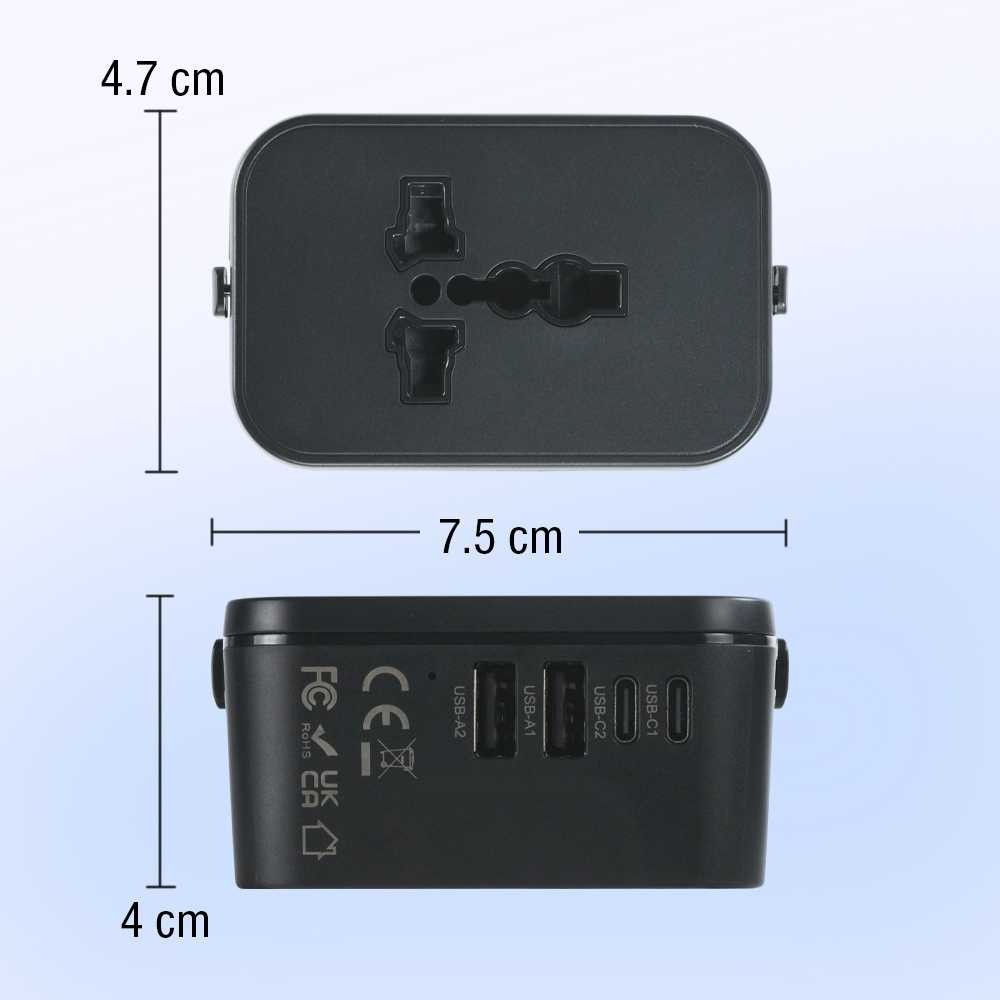 1CLICK2BUY LENCENT Universal Travel Adapter Multi Port USB Type C UK EU USA 20W - HHT205