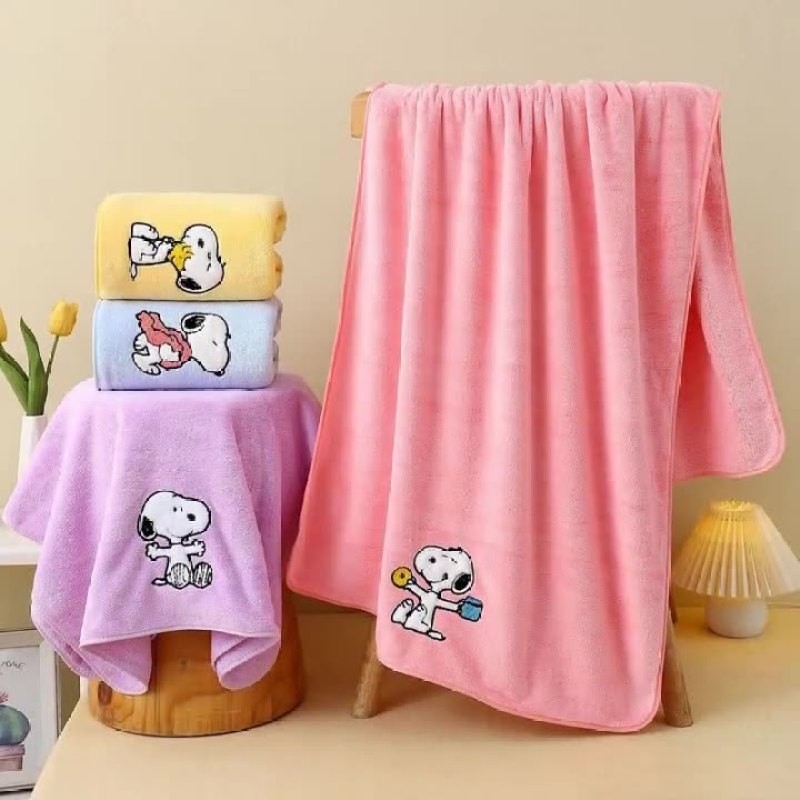[SNOOPY] ผ้าเช็ดตัวและผ้าเช็ดตัว ผ้าฝ้ายแท้ ซึมซับดี แห้งเร็ว [SH]
