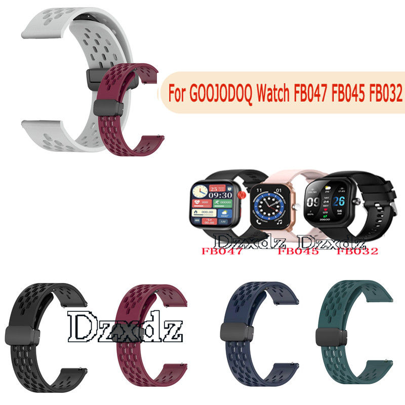 สําหรับ GOOJODOQ สายนาฬิกา FB047 FB045 FB032 นาฬิกาซิลิโคนสายรัดข้อมือสมาร์ทวอทช์ Quick Release เข็มขัดอุปกรณ์เสริมสร้อยข้อมือ