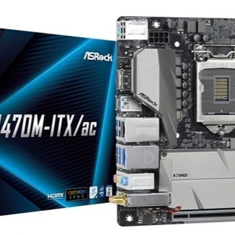 ASRock H470M-ITX/ac เมนบอร์ด 1200 รองรับ i510600ฉัน7 10700 ไอ910900ซีพียูรุ่นที่สิบ