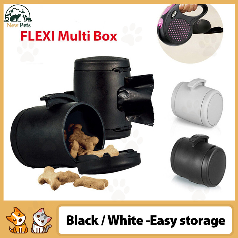 FLEXI Multi Box Add On สําหรับสายจูงสุนัขแบบยืดหดได้ถือถุงขยะ สีดํา สีเทา