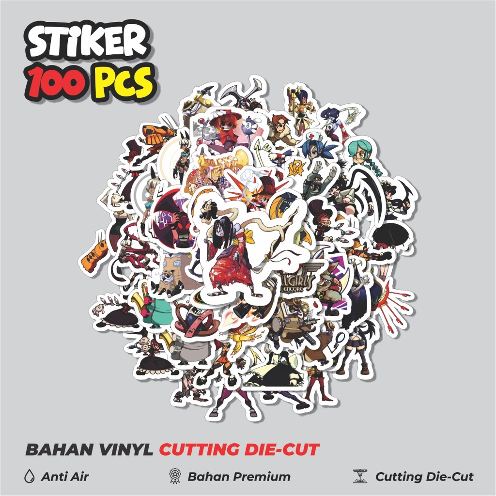 HP 50 ชิ้น สติ๊กเกอร์ซีรีส์เกม Skullgirls ตัวละครผสม 3 ของตกแต่งน่ารักที่สร้างสรรค์สําหรับโน้ตบุ๊ก ส