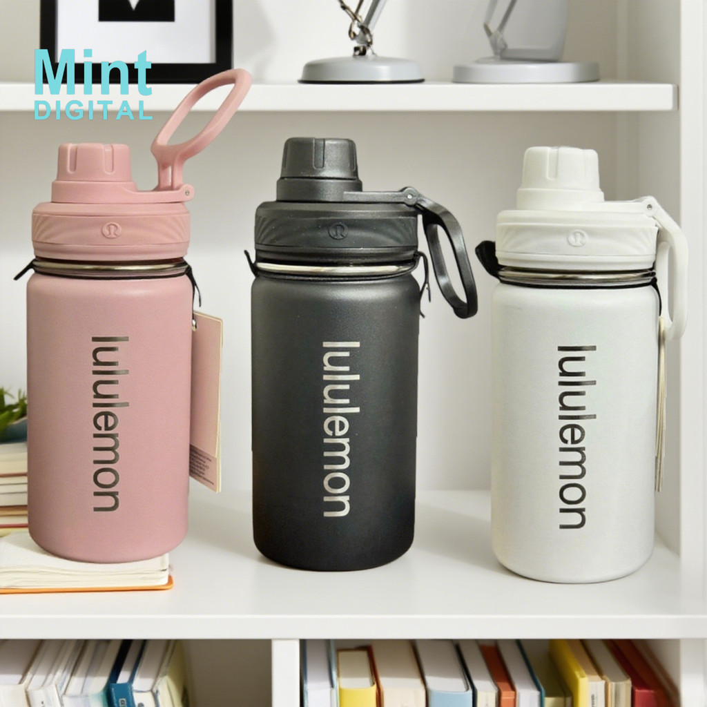Lululemon Cup Back To Life 14oz 414ml ขวดน้ําฉนวนสแตนเลสถ้วยกีฬา,รั่วซึม,เก็บเครื่องดื่มเย็นร้อนสําห
