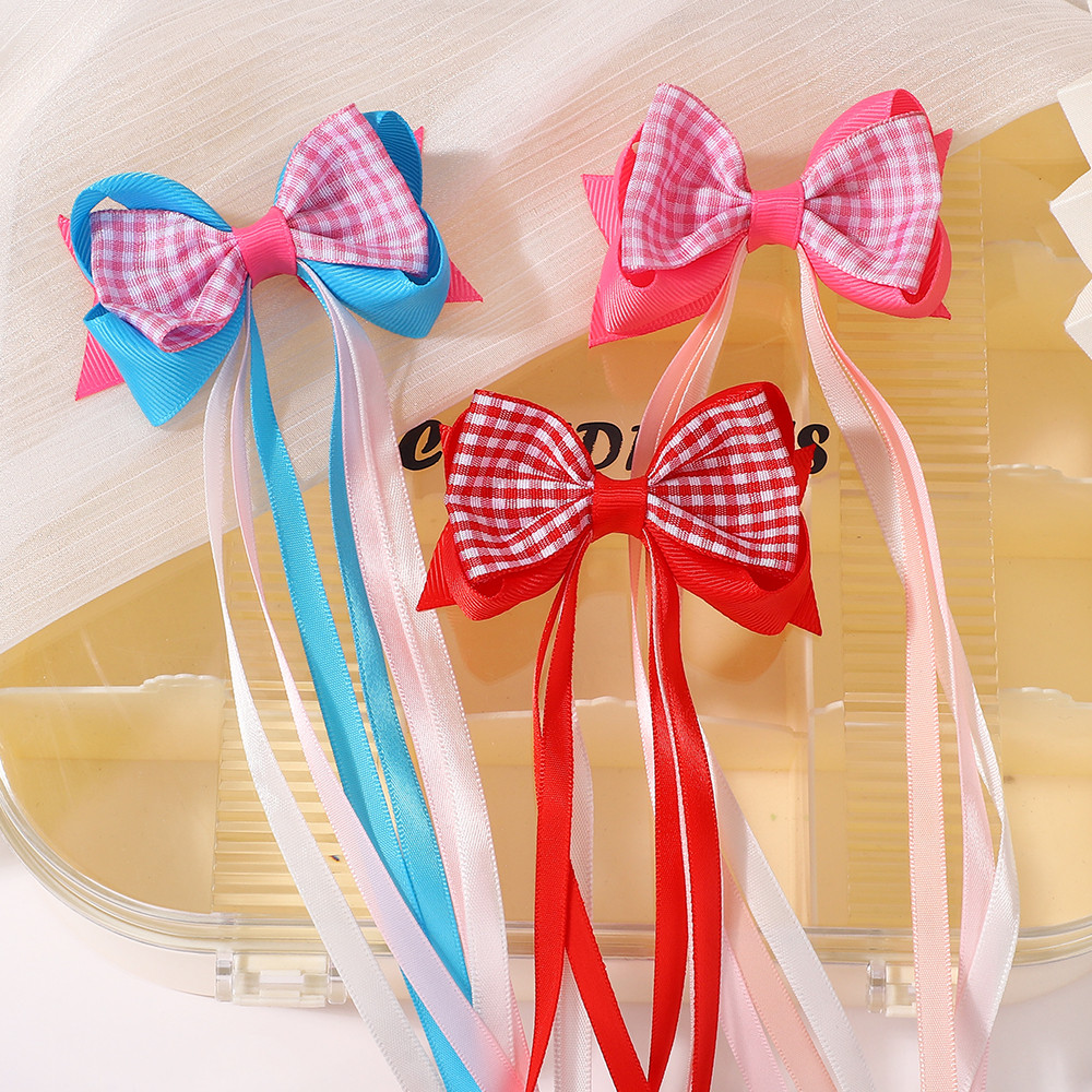 2pcs น่ารักริบบิ้นยาวพู่กันกิ๊บตัดผมสำหรับสาว ๆ Headwear ฤดูใบไม้ผลิพรรคผมหางม้ากิ๊บตัดผมอุปกรณ์เสริม - รูปที่ 5