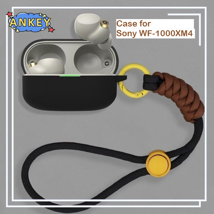for Sony WF-1000XM4 Protective Case Nylon Lanyard Soft Cover Shells Washable Housing Anti Dust Sleeve Hand Rope Strap Accessories