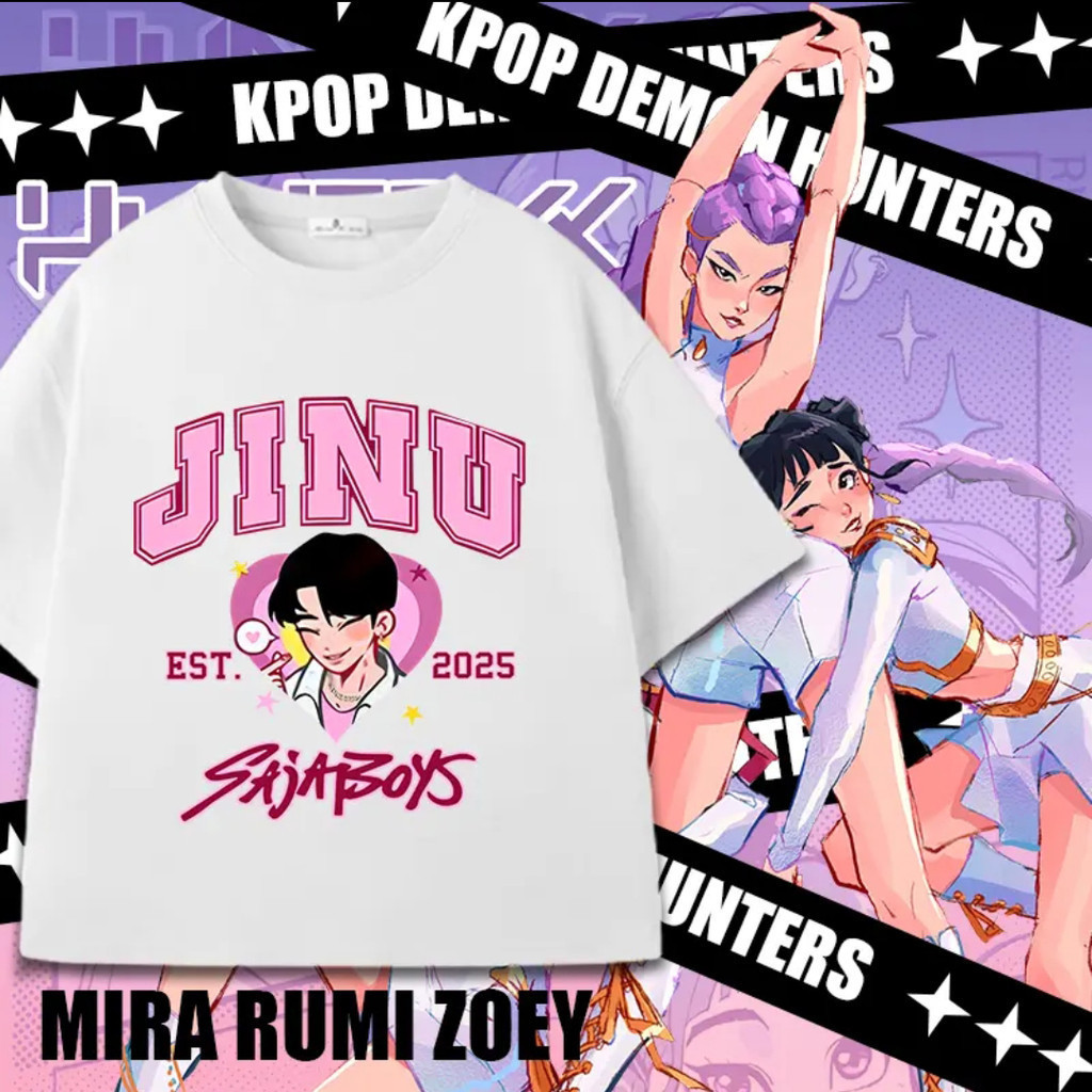 K-Pop Demon Hunters เสื้อยืด KPOP Saja Boys Jinu Abby Baby Romance Mystery แขนสั้นสําหรับชายหญิง