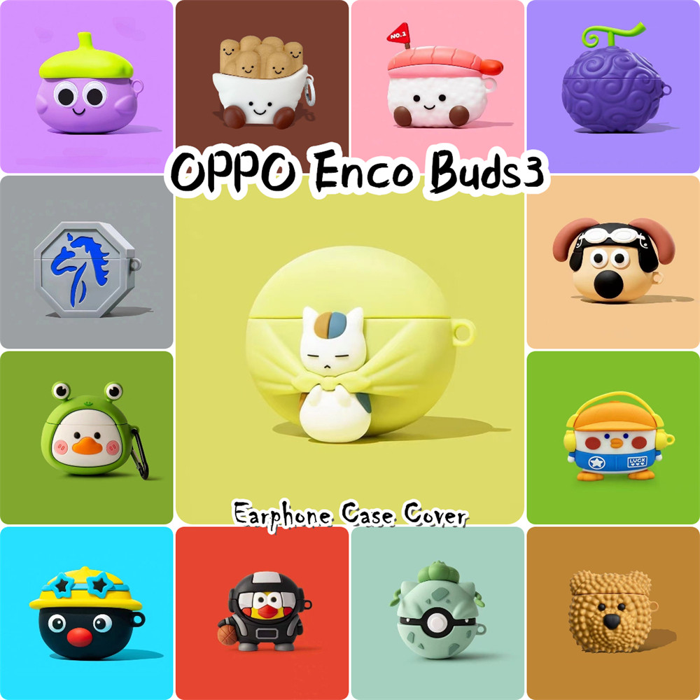 READY STOCK!นําไปใช้กับ OPPO Enco Buds3 เคส Case เคสหูฟัง การ์ตูนง่าย ซิลิโคนนุ่ม เคส เคสหูฟัง NO.2