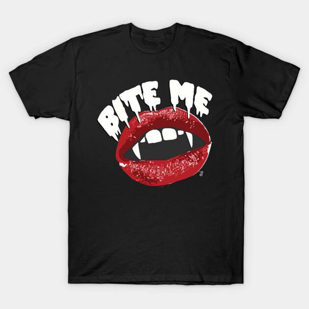 เสื้อยืด Vintage BITE ME Cotton 100%