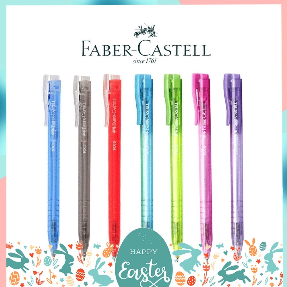 ปากกาลูกลื่น Faber Castell พาสเทล แบบกด รุ่น RX5 ขนาด 0.5 MM