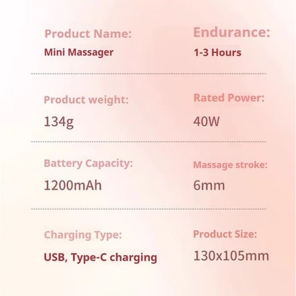 Mini ปืนนวดกล้ามเนื้อแบบพกพา คุณภาพดี สะดวกและทนทาน เครื่องนวดเนื้อเยื่อส่วนลึกเครื่องนวดกล้ามเนื้อเงียบขนาดเล็กสำหรับ - รูปที่ 7
