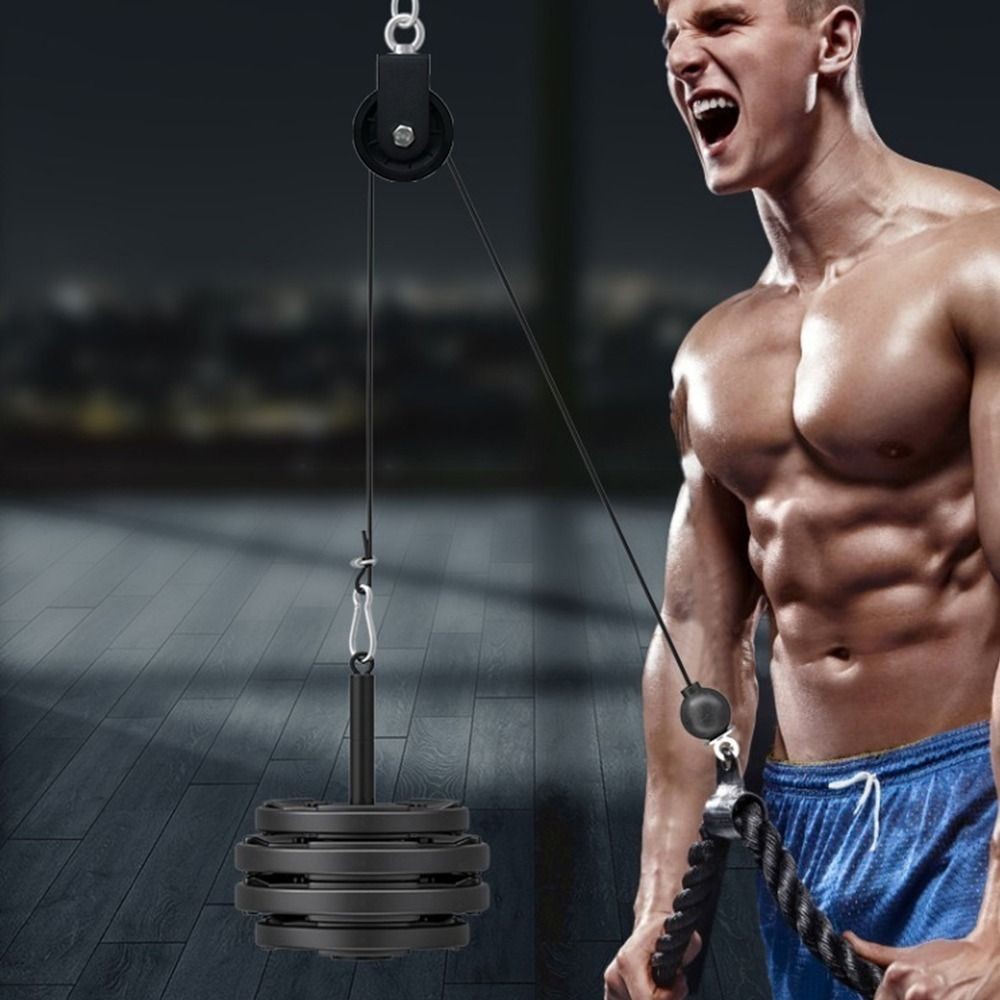 อุปกรณ์ยิม 8 ชิ้นพร้อมสายรีลและลูกรอก ออกแบบมาสำหรับการฝึกกล้ามเนื้อและการออกกำลังกายพกพาสะดวก - รูปที่ 7