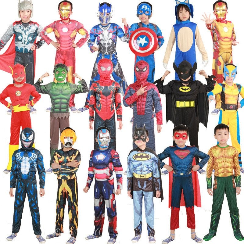 Marvel League COSPLAY ชุดคอสเพลย์เด็ก Avengers: Captain America, Iron Man, Spider-Man, Thor, Superma