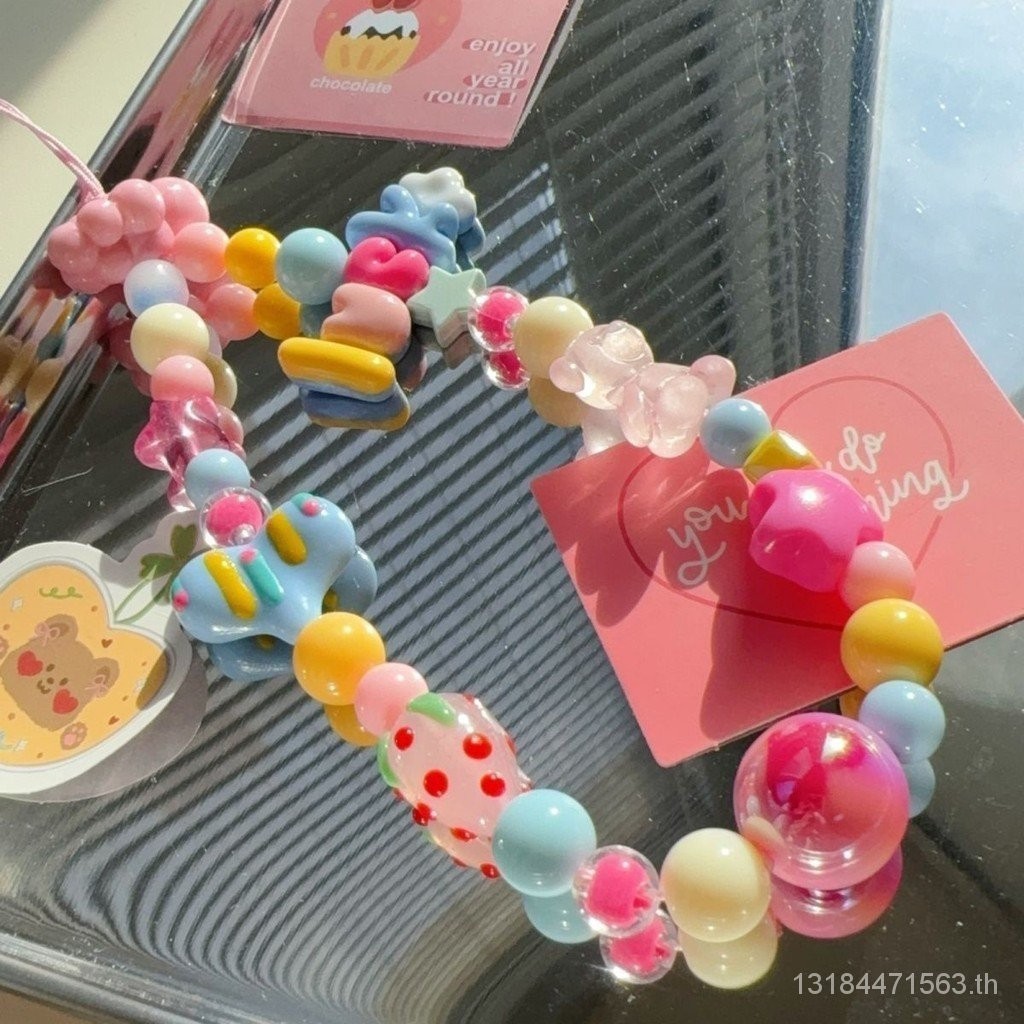 Lucky Love diy ลูกปัด ccd เชือกเส้นเล็กกล้องโซ่ตกแต่งเคสโทรศัพท์เชือกเส้นเล็กโพลารอยด์สายคล้องมือป้องกันการสูญหาย