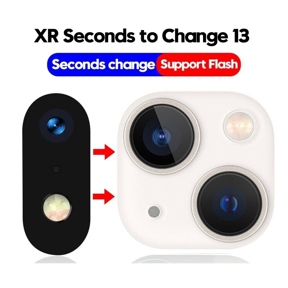 Iphone13 14 สติกเกอร์เลนส์กล้องปลอมเหมาะสําหรับ IPhone XR X XS Max เพื่อเปลี่ยน 11 Pro Max 13 14 12 เลนส์กล้องโลหะในไม่กี่วินาที