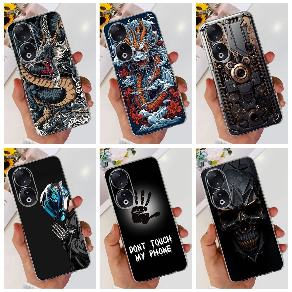 Honor 90 5G (REA-NX9) / Honor 90 Pro 5G (REP-AN00) แฟชั่นมังกรโลหะสไตล์รูปแบบปลอก Honor90 90Pro 5Gซิลิโคนอ่อนนุ่ม TPU เคสโทรศัพท์