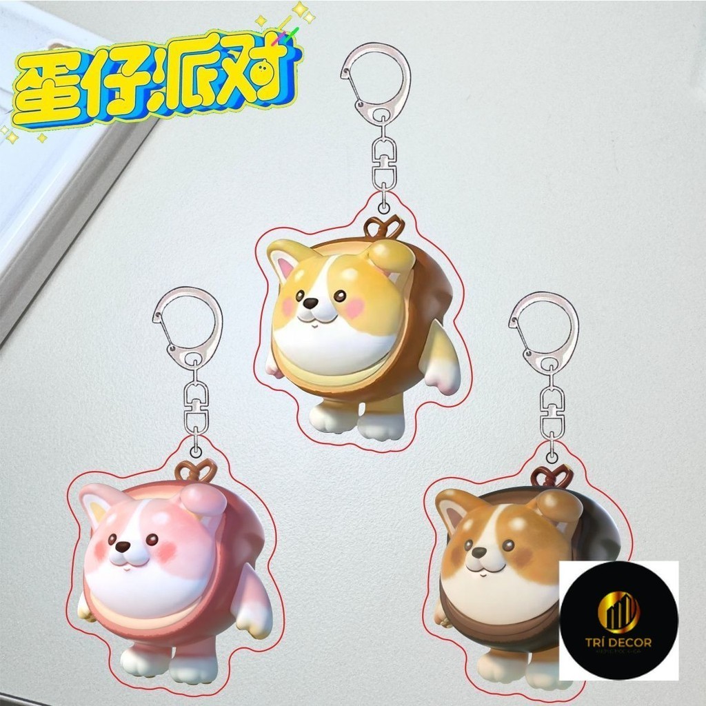 Danzi Party Bread Dog Songsong Peripheral น่ารักการ์ตูนอะคริลิค Double-Sided School จี้พวงกุญแจทําสํ