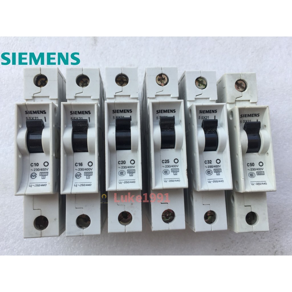 Siemens 5SX21 สวิตช์อากาศ 1P เบรกเกอร์วงจรขนาดเล็ก 10A-63A