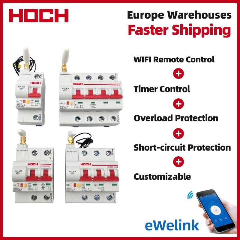 ❆HOCH eWelink WiFi Circuit Breaker Remote Control Din Rail Automatic Overload Short Circuit Protecti