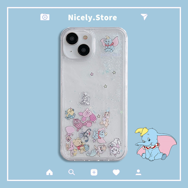 การ์ตูน Winnie the Pooh Dumbo Marie Cat Quicksand เคสโทรศัพท์สําหรับ iPhone 16 15 14 Plus 13 12 Pro Max 11 11Promax 15Plus กันกระแทกปกหลัง Hard Casing