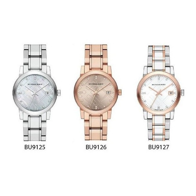 นาฬิกากันน้ำ BURBERRY รุ่น BU9125 BU9126 BU9127 34mm ของแท้100% WATCH นาฬิกาแบรนด์เนม นาฬิกาผู้หญิง 