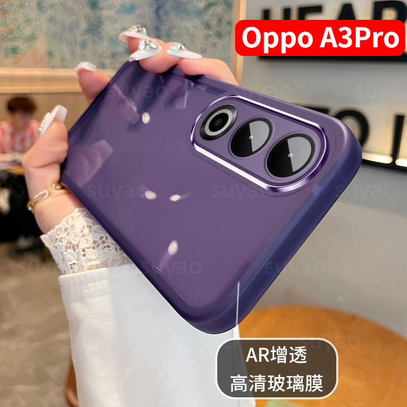 สําหรับoppo A3 Pro A3Pro 5G 2024 เคสโทรศัพท์สแควร์ปลอกบางใสนุ่มคู่เลนส์OppoA3Pro OppoA3 กันกระแทกTPUซิลิโคนยืดหยุ่นชุบกันชนใสปกหลัง