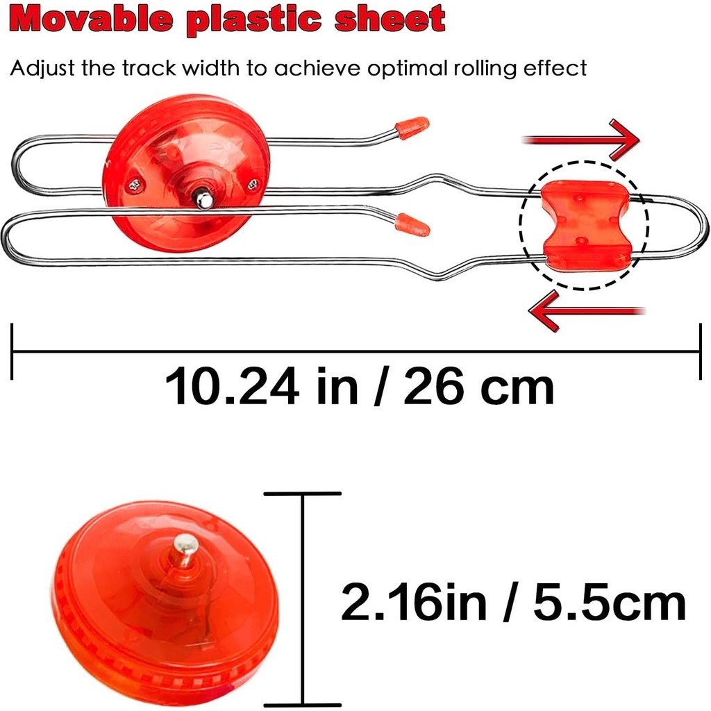 Retro Magic Rail Twirler แม่เหล็ก Yoyo ของเล่น LED Light Up Glow Gyro ล้อ Nostalgia คลาสสิก Vintage ของขวัญ Party Favors สําหรับเด็กชายหญิงคริสต์มาส Stocking Stuffers