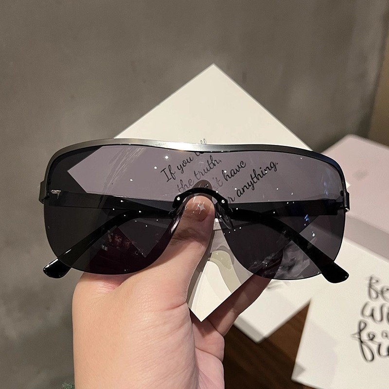 สนับสนุนขายส่งปลาค็อด (ซาน9)ใหม่แฟชั่นครึ่งกรอบแว่นตากันแดดไล่โทนสีผู้หญิงบังแดดแบบบูรณาการ - รูปที่ 2