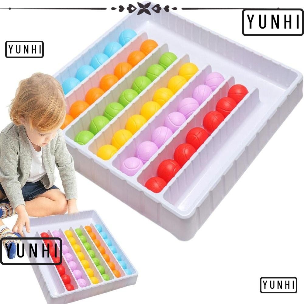 Yunhi เกมคืนลูกบอลสี, เด็ก Montessori ปฏิสัมพันธ์ระหว่างพ่อแม่และลูกลูกบอลสายรุ้งเกมประสาทสัมผัส, เกมกระดานการศึกษาน่าสนใจสนุกเรียงลําดับบอลสําหรับเด็ก