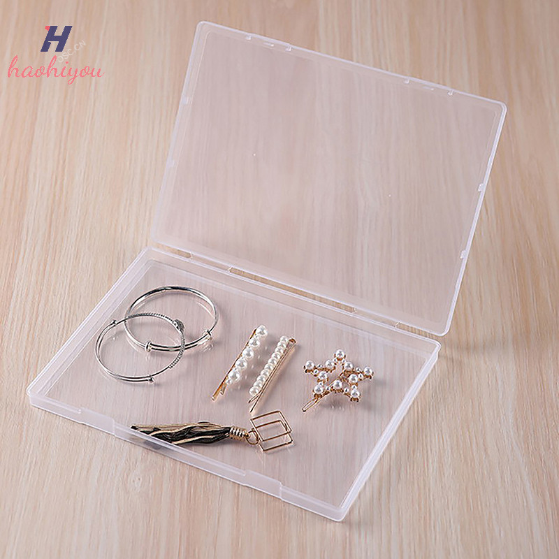 <haohiyou> สติกเกอร์เครื่องเขียนกล่องเก็บพลาสติกคอนเทนเนอร์ Art เครื่องมือสําหรับหัตถกรรมเดสก์ท็อปลูกปัดต่างหูกล่องแสดงเครื่องประดับ