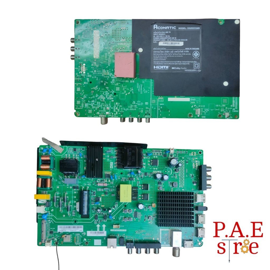 #ACONATICบอร์ดทีวีอะโคเนติคOne Board TV ACONATIC รุ่น55US532AN พาร์ทติดบอร์ดTP.MT9632.PC761 ใช้ทีคอน