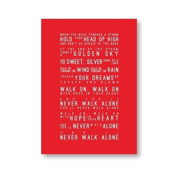 Youll Never Walk Alone Lyrics Canvas Art Print Liverpool FC Nordic Style Wall Decor Poster for Home
