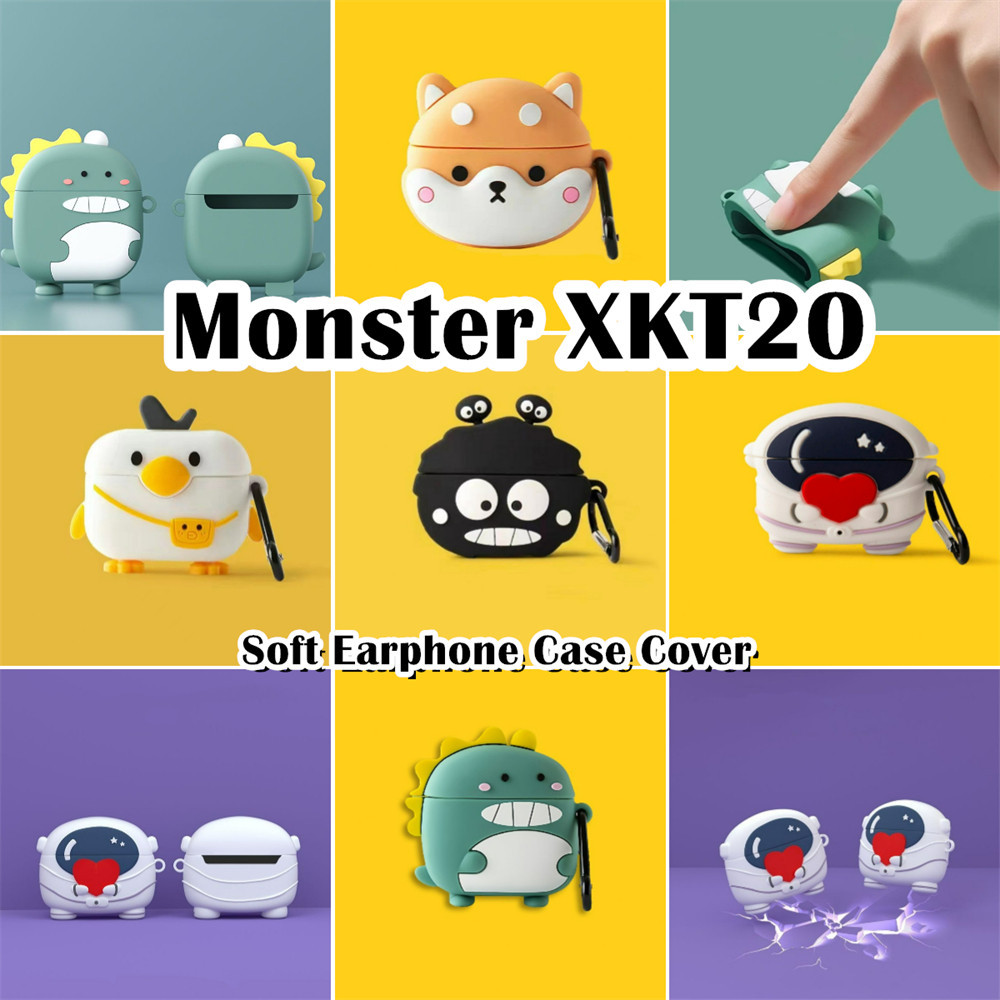 ส่วนลดสําหรับ Monster XKT20 Case Creative น่ารักการ์ตูนซิลิโคนอ่อนนุ่มหูฟังกรณีปลอกฝาครอบ