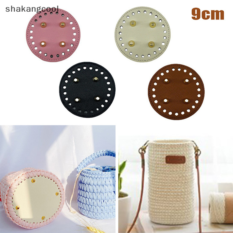 Sgl รอบด้านล่างสําหรับถักกระเป๋า PU หนังฐานกระเป๋าอุปกรณ์เสริม Handmade ด้านล่าง DIY โครเชต์ Pad ทอกระเป๋าหนังด้านล่าง SGL