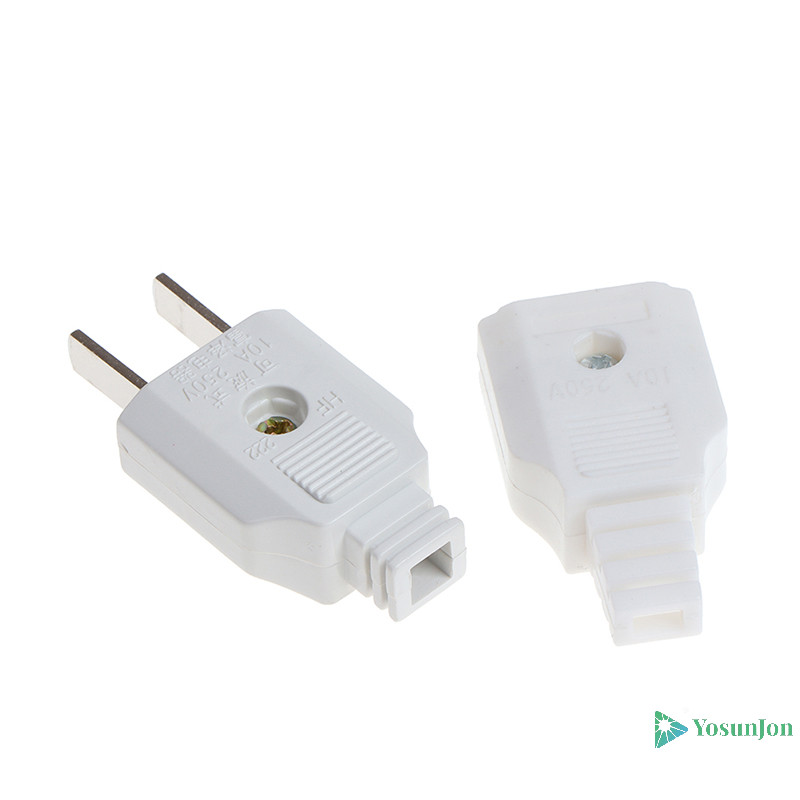 Yosunjon] US 2 Flat Pin AC Electric Power Male Plug Female Socket Outlet Adapter Wire ใหม่