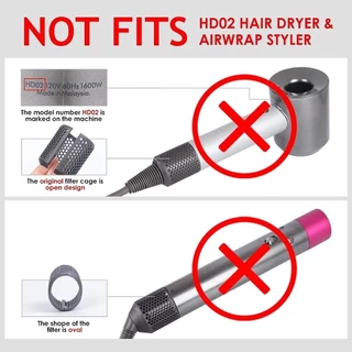 อัพเกรดไดร์เป่าผมกรองปกเข้ากันได้สำหรับ Dyson Supersonic HD01 hd03 hd08รุ่น, เครื่องเป่าผมกรองกรองด้วยกรองทำความสะอาดแปรงอะไหล่ (สีเทา)