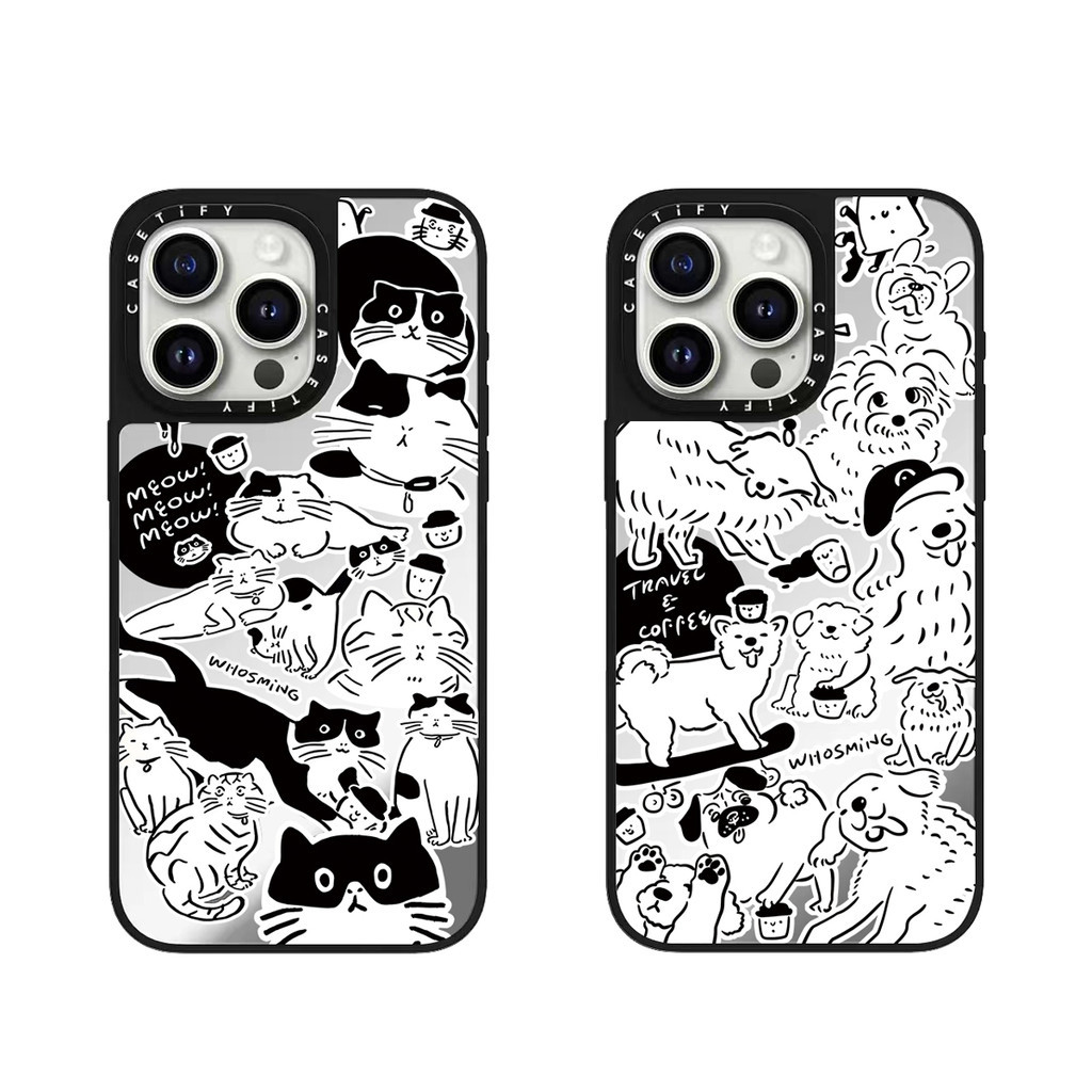 เต็มหน้าจอแมวดํากระจกเคสโทรศัพท์สําหรับiphone 15 ProMax 15Pro 15 14 13 12 11 Pro Maxกรณีห่อกันกระแทกMatte Frostedด้านหลังปกแข็ง