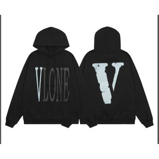 เสื้อกันหนาวมีฮู้ดตัวอักษร โวลต์ สีเงินสําหรับผู้ชายและผู้หญ…