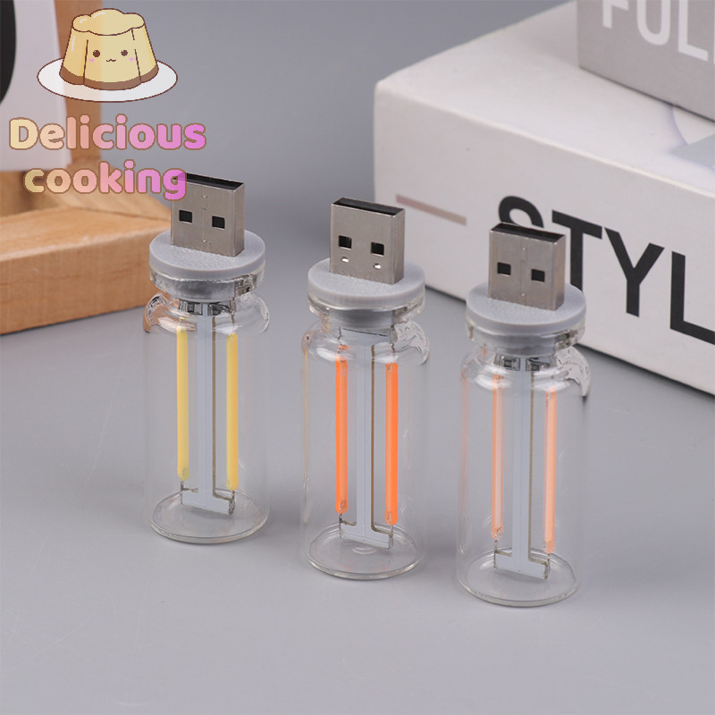 [ทําอาหารแสนอร่อย] Retro USB LED Filament Touch Dimming Bulb 5V Retro LED Edison Bulb Night Light Camping หลอดไส้ตกแต่ง LED Lighg [ใหม่]