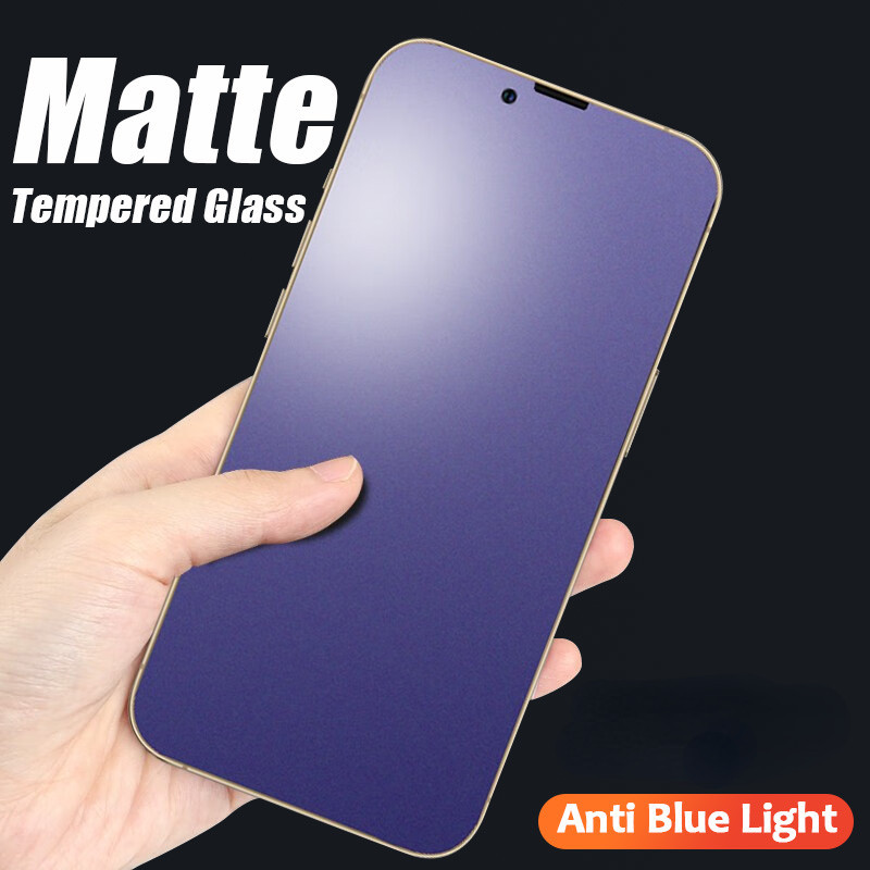 Full Cover Anti-blue Light MatteกระจกนิรภัยสําหรับiPhone 16 15 14 13 12 11 Pro Max Plus Mini XR XS Max 7 8 6s Plus SEป้องกันหน้าจอฟิล์ม