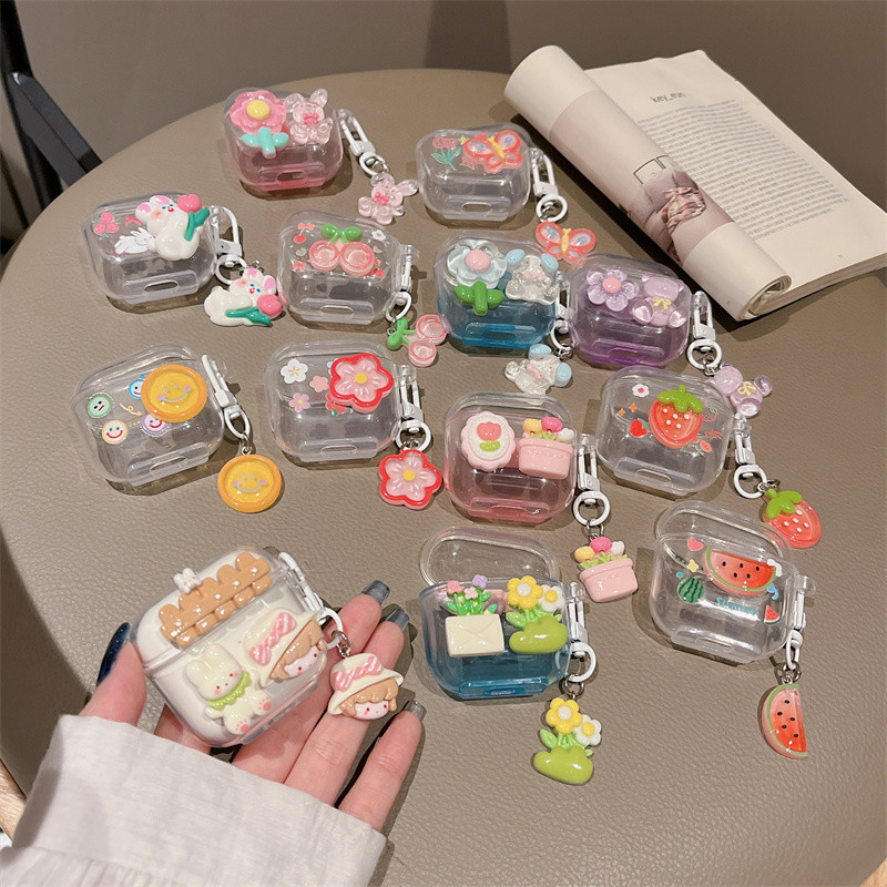 สําหรับ GOOJODOQ J227 เคส Case เคสหูฟัง ผลไม้สดขนาดเล็ก ดอกไม้ ผีเสื้อ สัตว์เล็ก