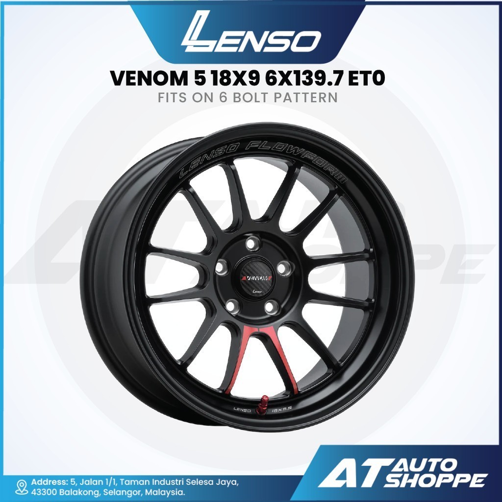 Lenso Venom 5 - Satin Black 18x9 ET0 6x139.7 (1 ชิ้น)