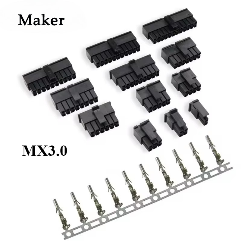 Mx3.0 3.0 มม.Pitch Micro-Fit 3.0 Connector Housing 2*1/2/3/4/5/6/12Pin 43025-P 5557 ชาย Shell Plug Connector Micro Double Row