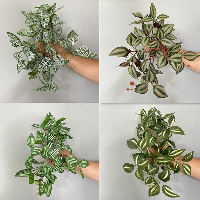 25 ซม.ประดิษฐ์ Ivy Pothos ต้นไม้ปลอม,แขวนกระถางต้นไม้สําหรับ Wall Home Patio ในร่มกลางแจ้ง Decor