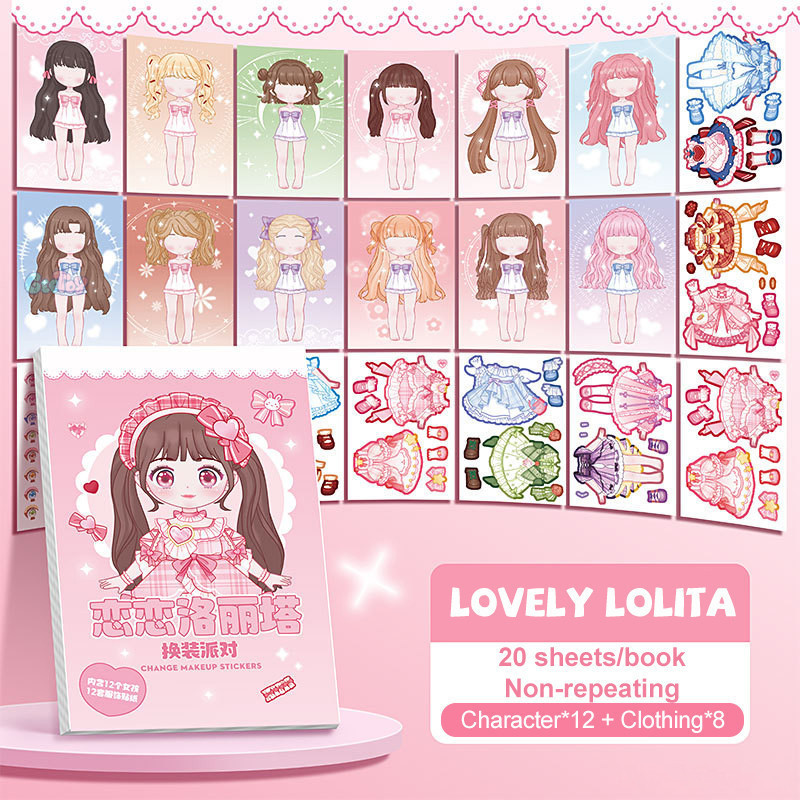 Geetoy ใหม่อัพเกรดสติกเกอร์กระดาษตุ๊กตาสติกเกอร์แต่งตัวทั้งร่างกายสาว Make Up สติกเกอร์ของเล่นเพื่อการศึกษา ราคา ถูกที่สุด ดีลบีเคเค แกลเลอรีภาพที่ 9
